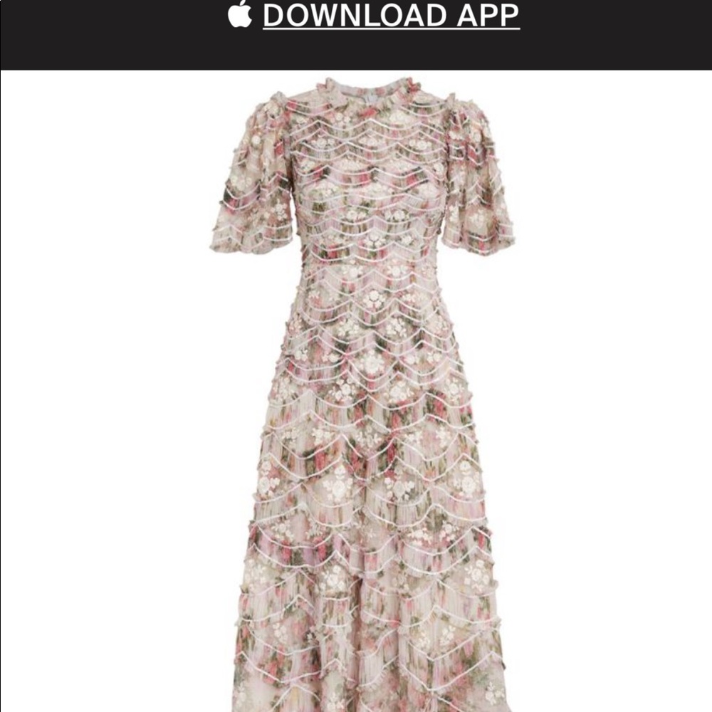 Lunette floral swan ankle gown - moonshine. Needle & Thread.